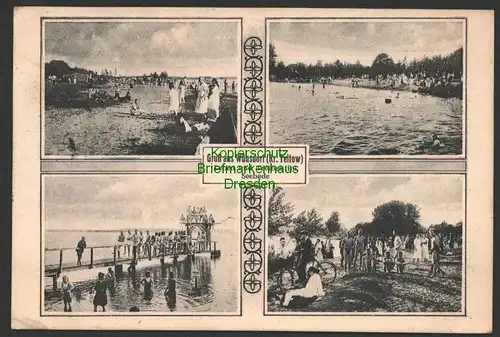141360 AK Wünsdorf Kr. Teltow 1925 Freibad Leben und Treiben im Seebade
