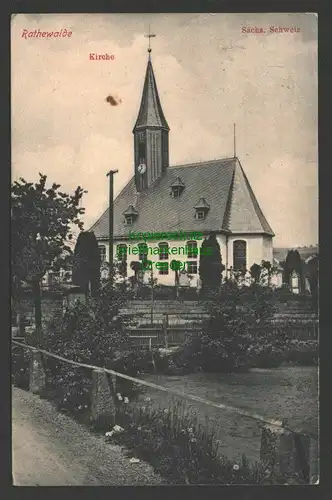 141498 AK Rathewalde Sächsische Schweiz Kirche Vollbild 1910