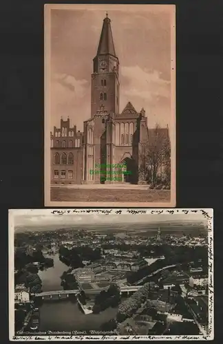 140658 2 AK Brandenburg Havel Fotokarte Luftbild um 1935 Dom um 1925