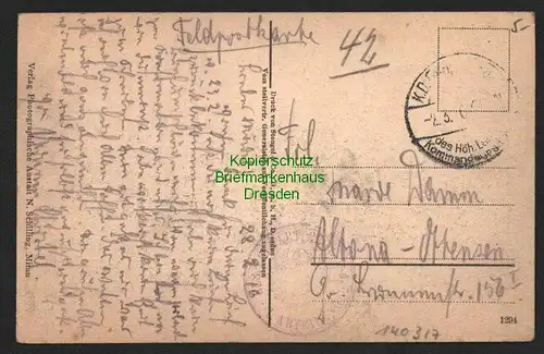 140317 AK Mitau Jelgava Lettland 1916 Palaissstraße Offiziersheim