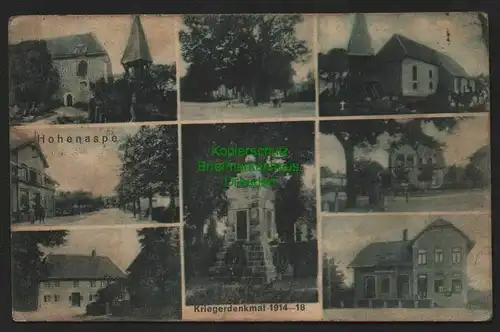 140036 AK Hohenaspe Holstein Krs. Steinberg um 1930 Kirche Glockenturm Kriegerde