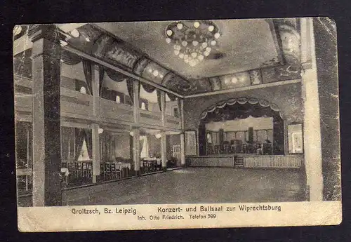 130260 AK Groitzsch Bz. Leipzig Konzert- und Ballsaal zur Wiprechtsburg um 1920