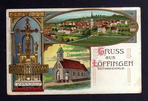 129559 AK Löffingen Schwarzwald Kirche Altar 1912