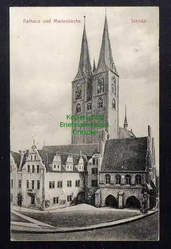129024 AK Stendal 1913 Rathaus und Marienkirche