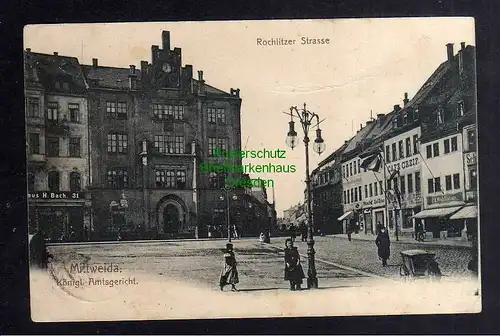 129087 AK Mittweida Rochlitzer Strasse Königl. Amtsgericht Cafe Greif 1906