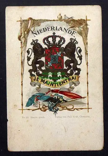 128274 AK Wappenkarte Niederlande um 1900 Kunstverlag Paul Kohl Chemnitz