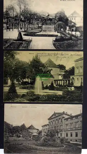 128426 2 AK Weimar Carl Alexander Denkmal Karlsplatz 1911 + Vorderseite Erholung