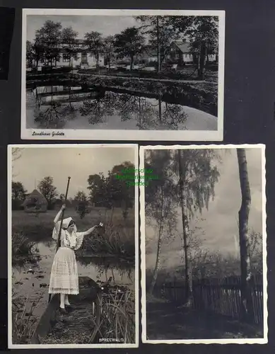 128447 3 AK Spreewald Landhaus Gubatz 1951 Tracht Cafe Venedig Lehde