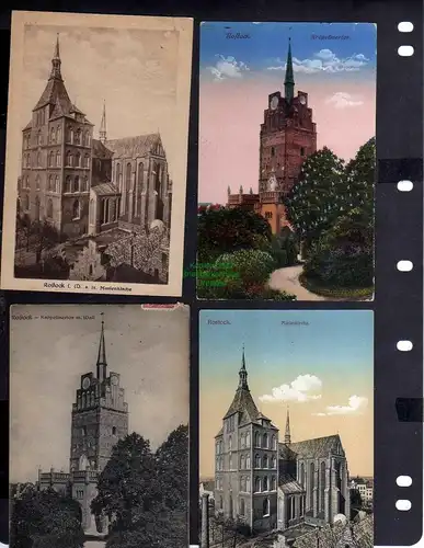 128162 AK Rostock Kröpeliner Tor 1915 St. Marienkirche