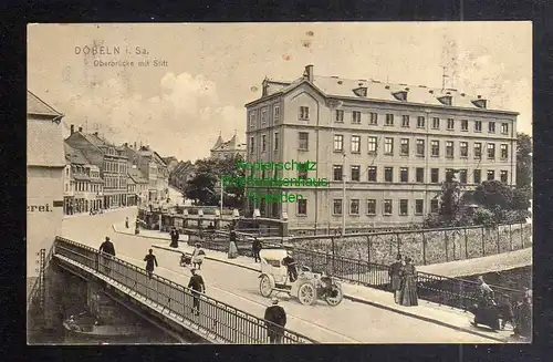 127393 AK Döbeln i. Sa. Oberbrücke mit Stift 1912