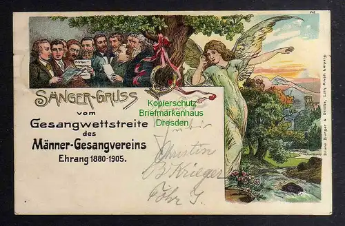 126965 AK Trier Pfalzel 1905 Litho Sänger Gruss Männer Gesangsverein