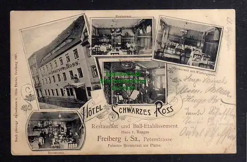 126643 AK Freiberg Sa. Peterstrasse Restaurant Hotel Schwarzes Ross 1906