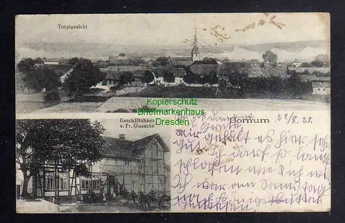 126500 AK Kirche von Bornum Kr. Wolfenbüttel 1922 Geschäftshaus Giesecke