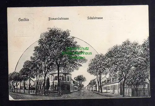 126408 AK Genthin Bismarckstrasse Schulstrasse 1908