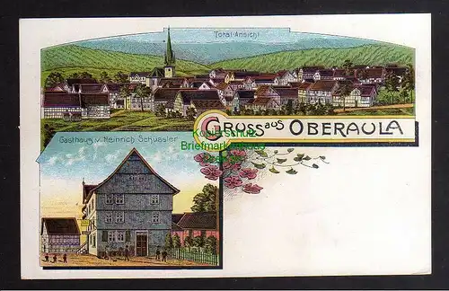 125861 AK Oberaula Litho um 1905 Gasthaus von Heinrich Schuster