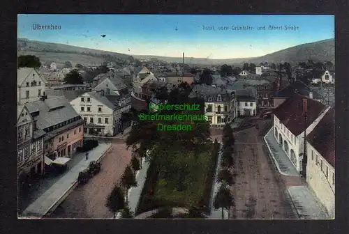 124912 AK Olbernhau 1916 Grüntaler und Albert Straße