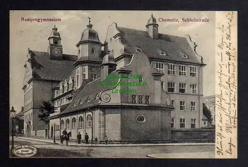 124163 AK Chemnitz 1910 Realprogymnasium Schloßstraße Architekt Emil Ebert