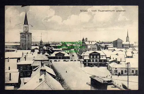 123657 AK Jelgava Mitau 1917 Vom Feuerwehrturm gesehen Winterbild