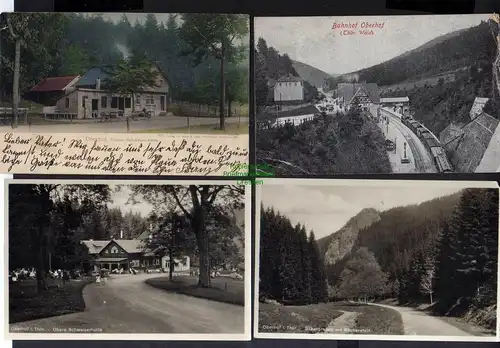 123118 4 AK Oberhof Bahnhof Thür. Wald 1920 Silbergraben Räuberstein Schweizerh