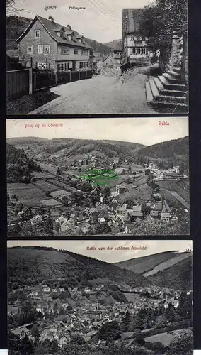 123117 3 AK Ruhla Oberstadt 1909 Köhlergasse 1907