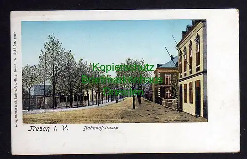 120958 AK Treuen i. V. Bahnhofstrasse um 1905