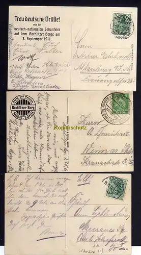 120210 3 AK Rochlitz Rochlitzer Berg 1912 Sedanfeier 1911 Steinbruch 1926