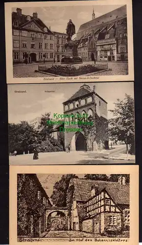 119610 3 AK Stralsund Alter Markt Steinwich Denkmal Kniepertor Innenhof Johannis