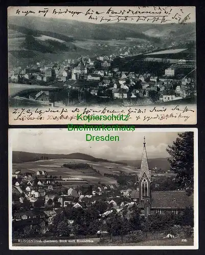 119776 2 AK Klingenthal Vogtland 1904 Fotokarte Kirche 1929