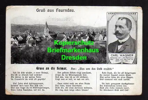 118678 AK Faurndau Göppingen Karl Wagner um 1920 Gruss an die Heimat ... Dichter