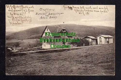 117049 AK Lanzingen 1918 Gasthaus zum Bahnhof Adam Lenz