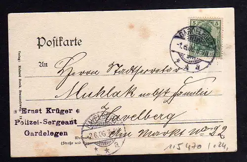 115470 AK Gardelegen 1906 Nicolaistrasse Geschäft Reimann Tapeten Carl Schmidt