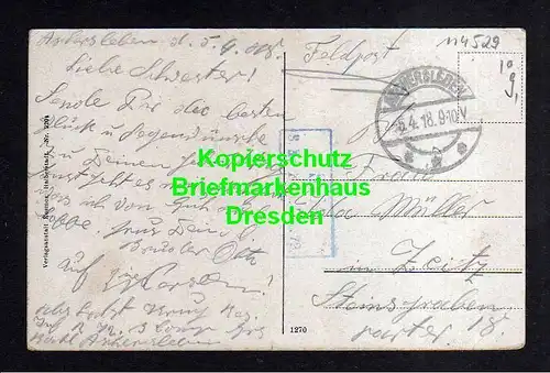 114529 AK Aschersleben 1918 Bestehornstraße Einetal Burgplatz Mädchenschule Bism
