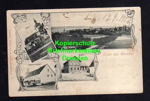 114165 AK Essleben Eßleben 1902 Schule Gemeinde Gasthof Kirche