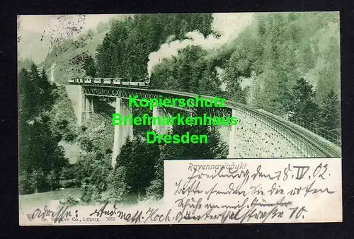114149 AK Ravennaviadukt 1903 Eisenbahn Dampflok Zug