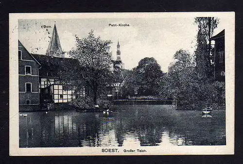 113032 AK Soest 1914 Großer Teich Petri Kirche