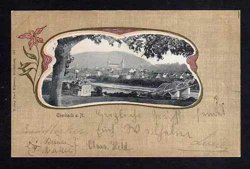 113443 AK Eberbach a. N. 1902 Panorama Jugendstil