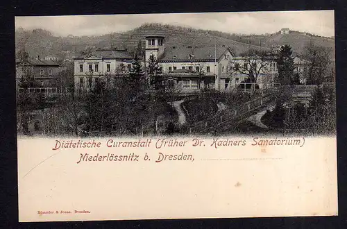 112299 AK Niederlössnitz Diätische Curanstalt Kadners Sanatorium um 1900