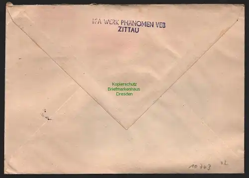 B10763 Brief DDR Propaganda IFA Werk Phänomen VEB Zittau 1951 Volksbefragung