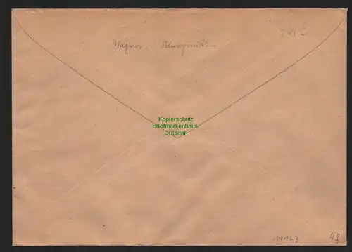 B11163 Brief DDR 296 DZ Druckerzeichen Geyer 1952 nach Schweppnitz