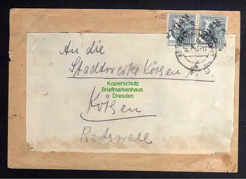 h3205 SBZ Bezirkshandstempel Bezirk 2° Köthen 2x 12 Pfg gepr. Siegel