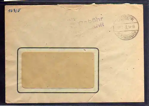 B758 SBZ Brief Gebühr bezahlt 1948 Währungsreform Seligenthal i. Thüringen Metal
