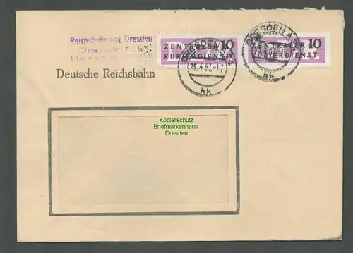 B5183 DDR ZKD 2x B 6 Brief Reichsbahnamt Dresden nach Pirna