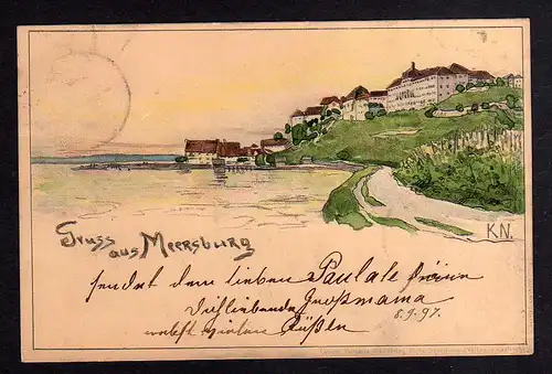 99995 AK Meersburg 1897 Künstlerkarte K. N.