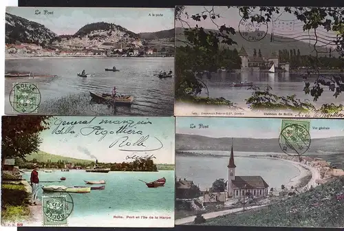 92936 4 AK Rolle VD Waadt Schloss Chateau Kirche Seeufer 1907 nach Berkley USA