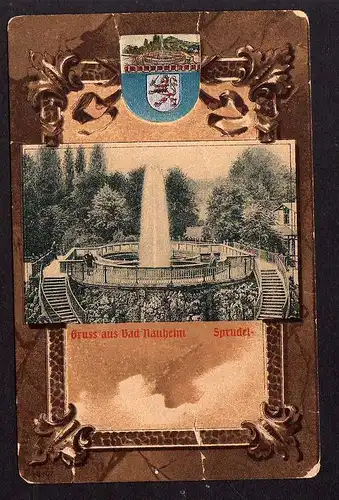 88163 AK Bad Nauheim 1908 Sprudel Wappen