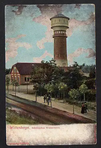 86084 AK Wittenberge städtisches Wasserwerk Wasserturm um 1905