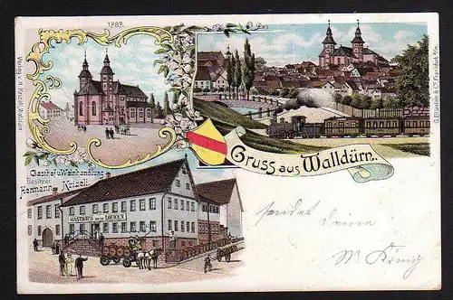 86263 AK Gasthaus zum Löwen Weinhandlung 1900 Litho Zug vor Stadt Kirche