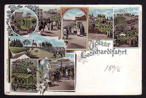 84043 AK Litho Tölzer Leonhardifahrt 1898 Litho 5198 Verlag Faustner