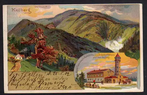82690 AK Keilberg Unterkunftshaus Aussichtsturm 1902 Klinovec