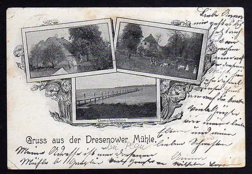 81432 AK Dresenow Dresenower Mühle Ganzlin Dampferstation 1901